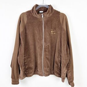 Nike Air Brown Corduroy fleece full zip jacket 90's style size: XL